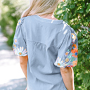  HIDDEN GEMS | Meadow Muse Floral Embroidered Blouse