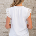  HIDDEN GEMS | Eyelet Contrast Textured Top