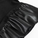  HIDDEN GEMS | Leather Patchwork Ruffle Sleeve Blouse