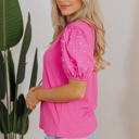  HIDDEN GEMS | Pretty Beaded Puff Sleeve Top