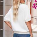  HIDDEN GEMS | Stripe Contrast Collar Textured Blouse