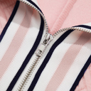  HIDDEN GEMS | Stripe Contrast Collar Textured Blouse