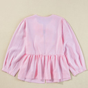  HIDDEN GEMS | Stripe Bow Tie Front Blouse