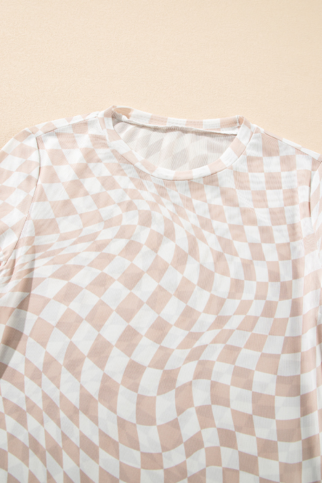 HIDDEN GEMS | Whimsical Checker Sheer Mesh Top