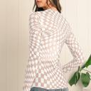  HIDDEN GEMS | Whimsical Checker Sheer Mesh Top