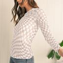  HIDDEN GEMS | Whimsical Checker Sheer Mesh Top