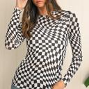  HIDDEN GEMS | Whimsical Checker Sheer Mesh Top
