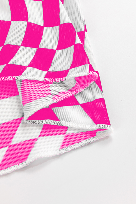 HIDDEN GEMS | Whimsical Checker Sheer Mesh Top