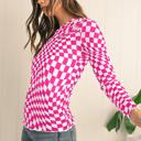  HIDDEN GEMS | Whimsical Checker Sheer Mesh Top