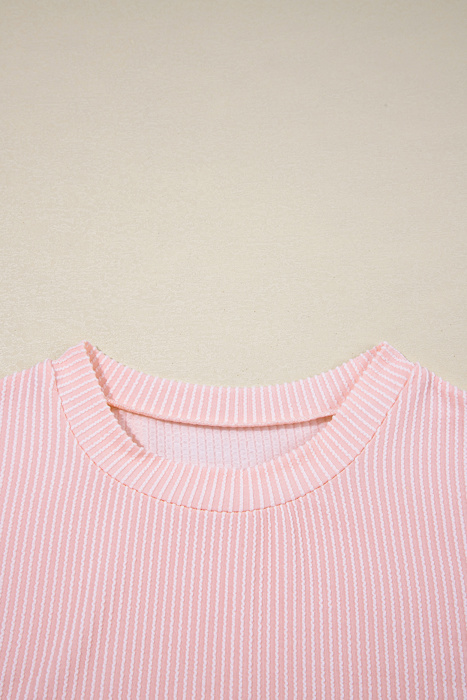 HIDDEN GEMS | Essential Colorblock Corded Knit T-Shirt