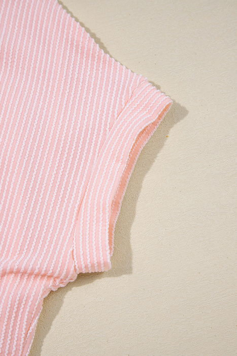 HIDDEN GEMS | Essential Colorblock Corded Knit T-Shirt