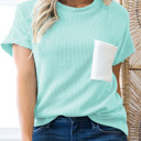  HIDDEN GEMS | Essential Colorblock Corded Knit T-Shirt