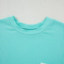  HIDDEN GEMS | Essential Colorblock Corded Knit T-Shirt