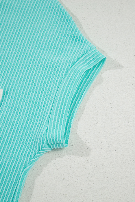HIDDEN GEMS | Essential Colorblock Corded Knit T-Shirt