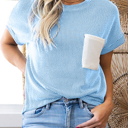  HIDDEN GEMS | Essential Colorblock Corded Knit T-Shirt