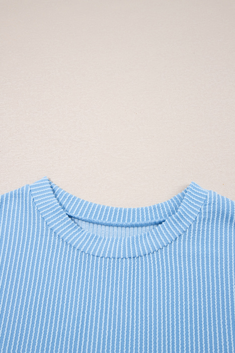 HIDDEN GEMS | Essential Colorblock Corded Knit T-Shirt