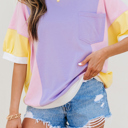  HIDDEN GEMS | Colorblock Chest Pocket T-Shirt