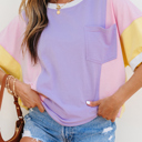  HIDDEN GEMS | Colorblock Chest Pocket T-Shirt