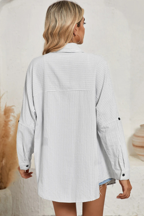 HIDDEN GEMS | Classic Charm Stripe Buttoned Shirt