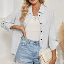  HIDDEN GEMS | Classic Charm Stripe Buttoned Shirt