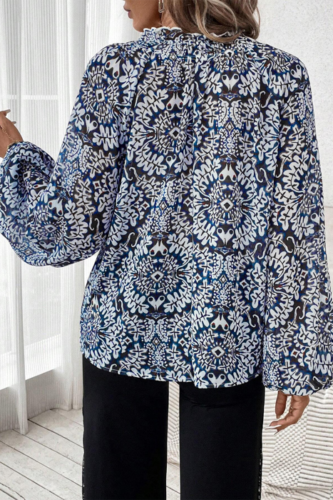 HIDDEN GEMS | Boho Frilled Tied Neck Blouse
