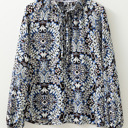  HIDDEN GEMS | Boho Frilled Tied Neck Blouse