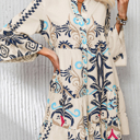  HIDDEN GEMS | Boho 3/4 Sleeve Buttoned Mini Dress