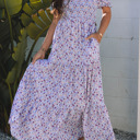  HIDDEN GEMS | Floral Bubble Sleeve Maxi Dress