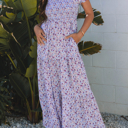  HIDDEN GEMS | Floral Bubble Sleeve Maxi Dress