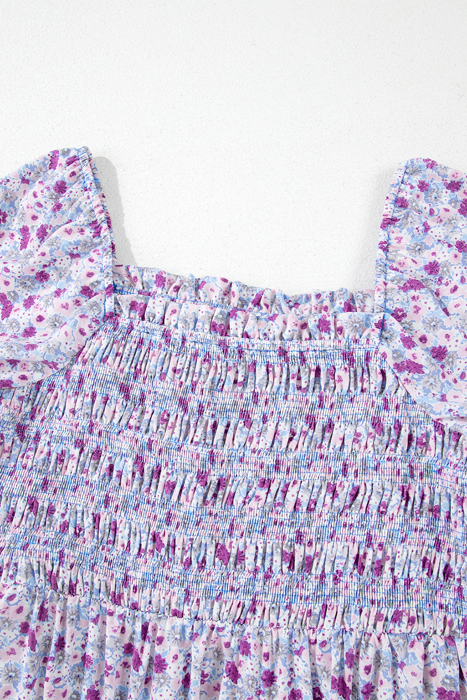 HIDDEN GEMS | Floral Bubble Sleeve Maxi Dress