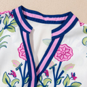  HIDDEN GEMS | Floral Puff Sleeve V-Neck Midi Dress