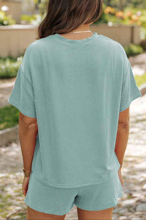 HIDDEN GEMS | Corded Knit Tee and Shorts Set