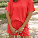  HIDDEN GEMS | Corded Knit Tee and Shorts Set