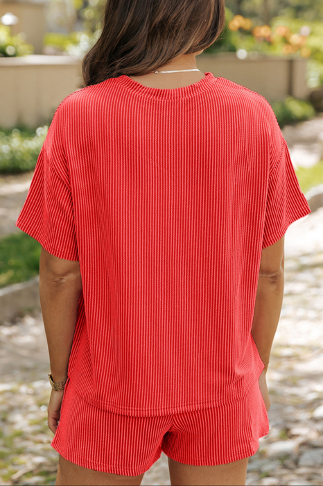 HIDDEN GEMS | Corded Knit Tee and Shorts Set