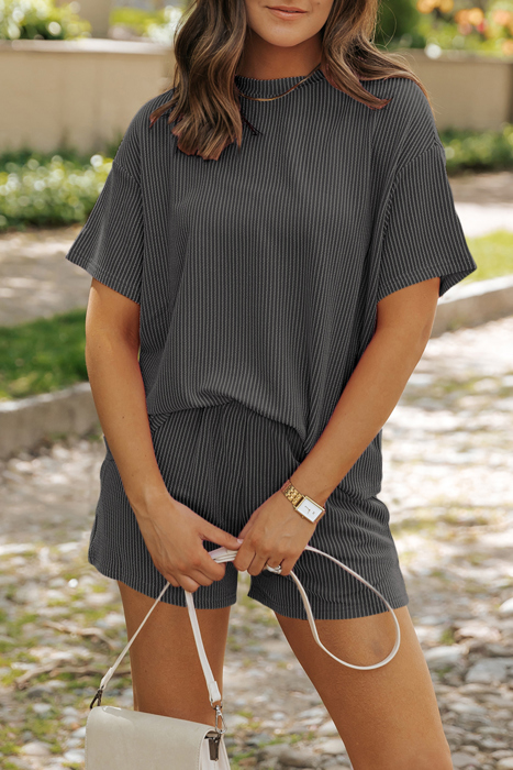 HIDDEN GEMS | Corded Knit Tee and Shorts Set