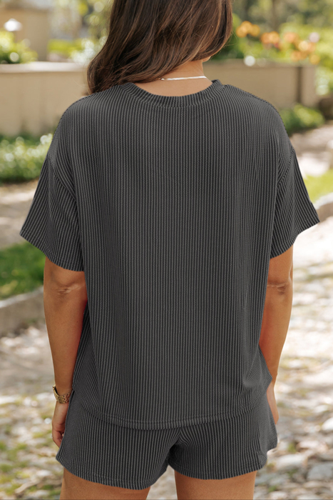 HIDDEN GEMS | Corded Knit Tee and Shorts Set