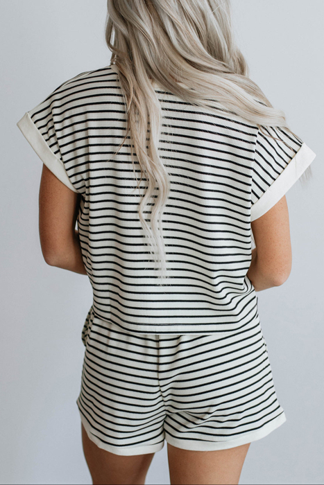 HIDDEN GEMS | Stripe Tee & Shorts Set