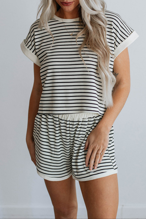 HIDDEN GEMS | Stripe Tee & Shorts Set
