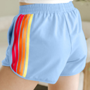  HIDDEN GEMS | Colorblock Stripe Elastic Waist Shorts