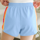  HIDDEN GEMS | Colorblock Stripe Elastic Waist Shorts