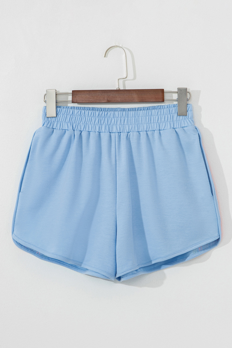 HIDDEN GEMS | Colorblock Stripe Elastic Waist Shorts
