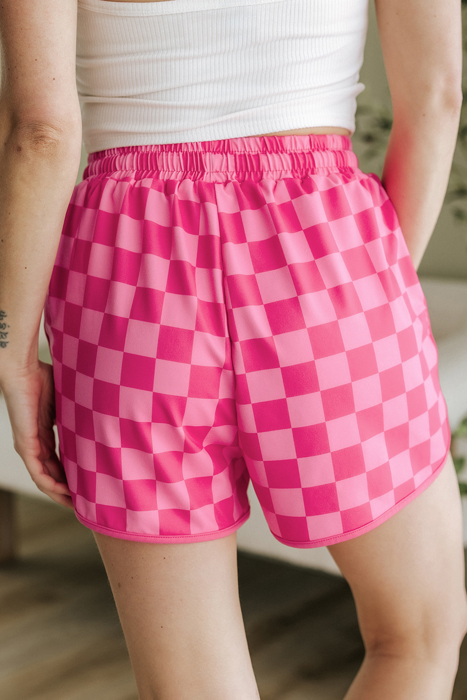 HIDDEN GEMS | Sporty Chic Checker Drawstring Shorts