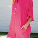  HIDDEN GEMS | Collared Button Up Pocketed Romper