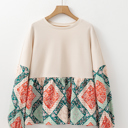  HIDDEN GEMS | Paisley Patchwork Colorblock Top