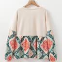  HIDDEN GEMS | Paisley Patchwork Colorblock Top
