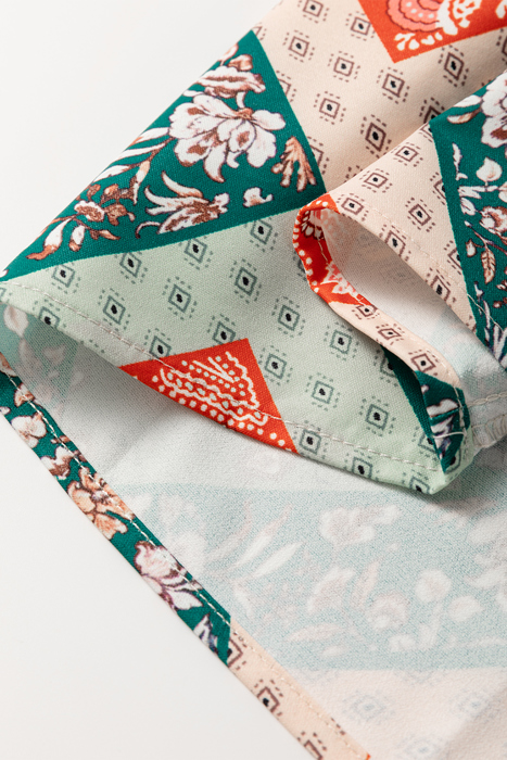HIDDEN GEMS | Paisley Patchwork Colorblock Top