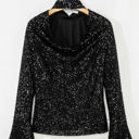  HIDDEN GEMS | Solid Sequin Backless Bell Sleeve Top