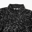  HIDDEN GEMS | Solid Sequin Backless Bell Sleeve Top