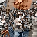  Evelyn Printed Square Neck Fitted Top