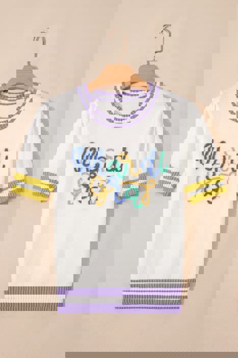 Mardi Gras Sripe Knitted Top